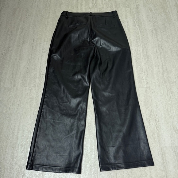 7 for all Mankind black faux leather wide leg crop pants - Picture 9 of 13